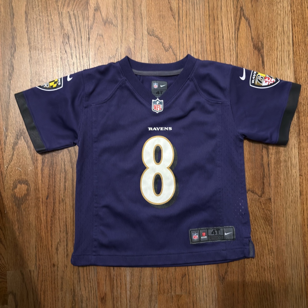 Kids Purple Football Ravens Jersey